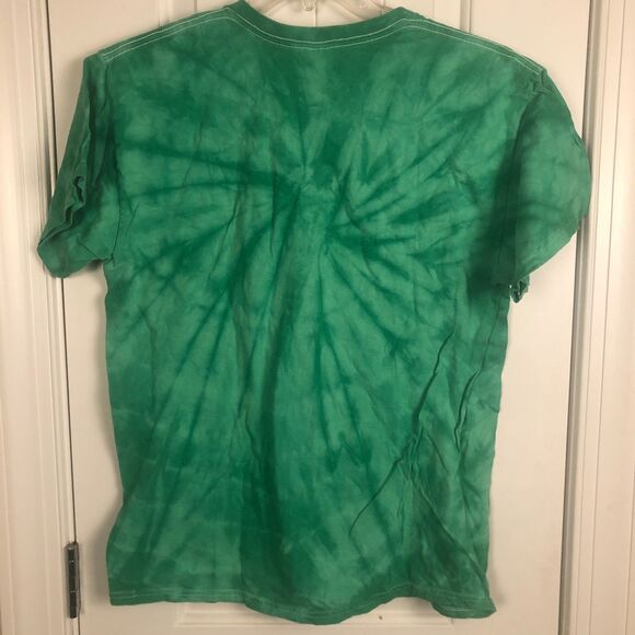 Mountain Dew Mens Graphic T-Shirt Tie-Dye Green Size Large 100% Cotton 90s Retro - Picture 3 of 7